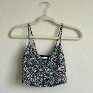 Abercrombie & Fitch size XS navy floral cropped tank